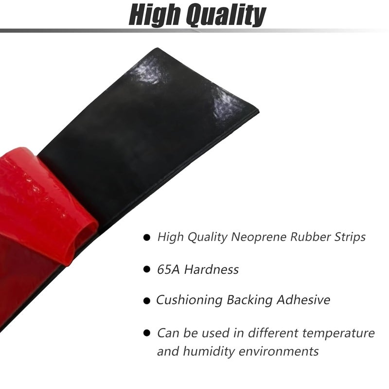 SUCOHANS Adhesive Rubber Strips 1/8(.125)" Thick x 1" Wide x 10' Long, Neoprene Rubber Strip with Adhesive Backing for Sealing Supports Protection Gaskets - Image 3
